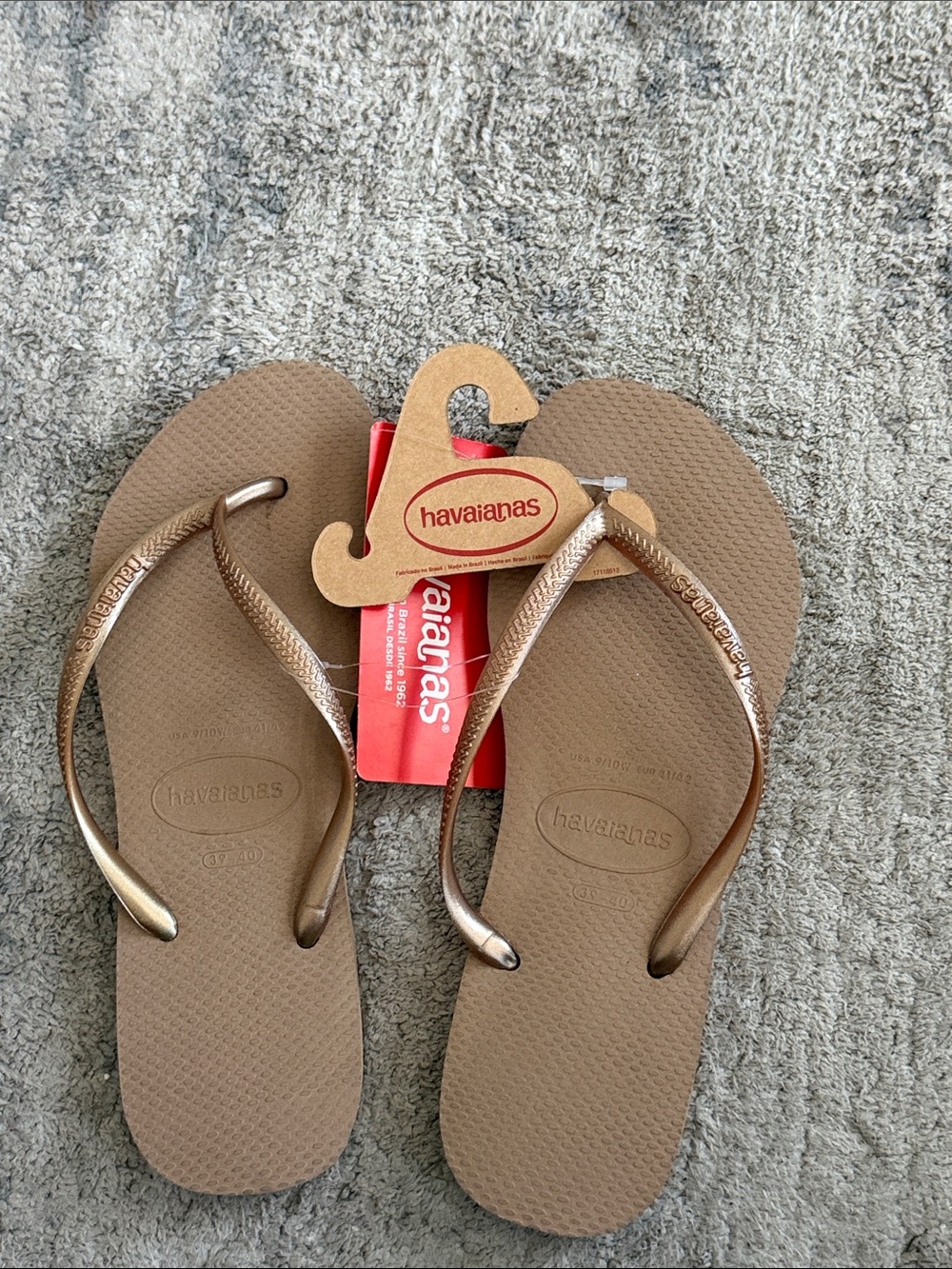 Havaianas Metallic Gold Flip Flops